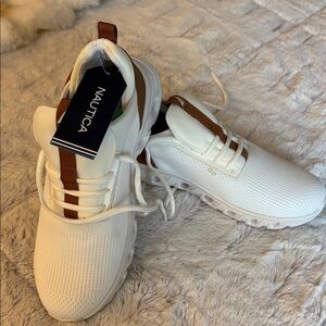 Brand new Nautica Cream and Tan Athletic Shoes!!